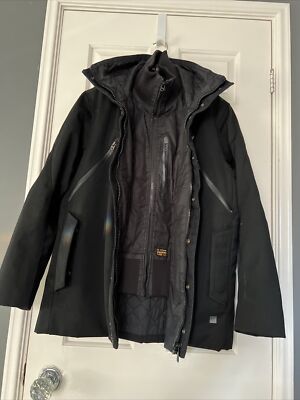 G Star Originals Raw 330 Denim size M Black Back Logo Zipped