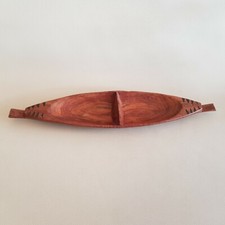 Petite corbeille à fruits, coupelle en bois exotique style africain 