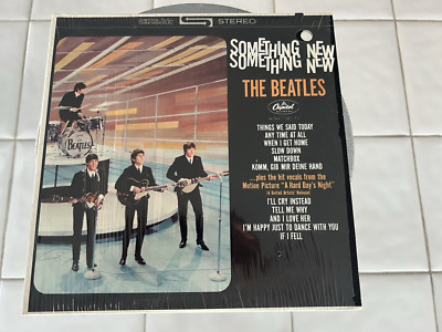 BEATLES LP SOMETHING NEW ST 2108 Orange LBL Capitol STILL IN SHRINK w/PROMO HOLE
