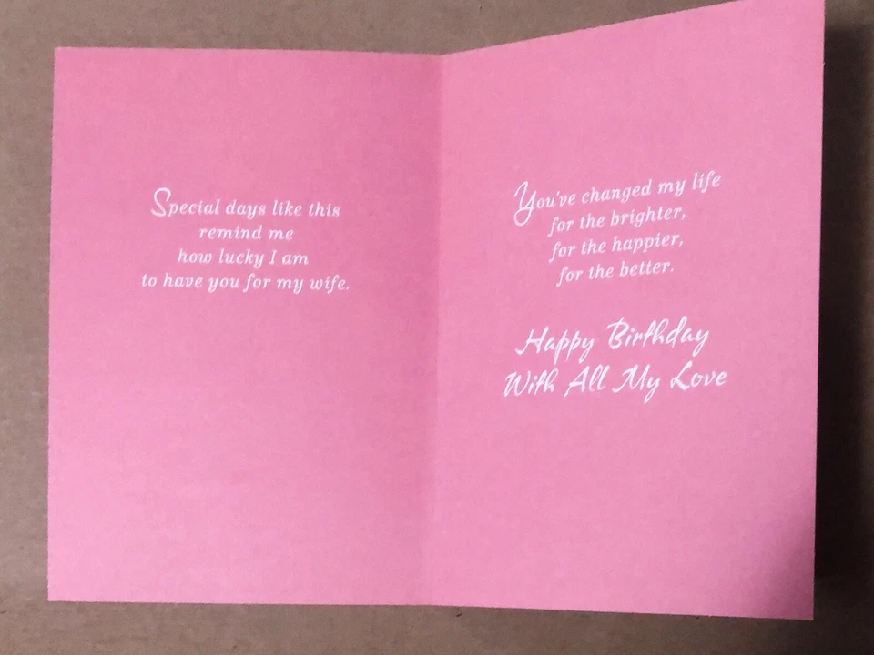 For My Wife On Her Birthday with TRACKING Flowers 5.5”x8” Hallmark Greeting Card - Image 4 of 4