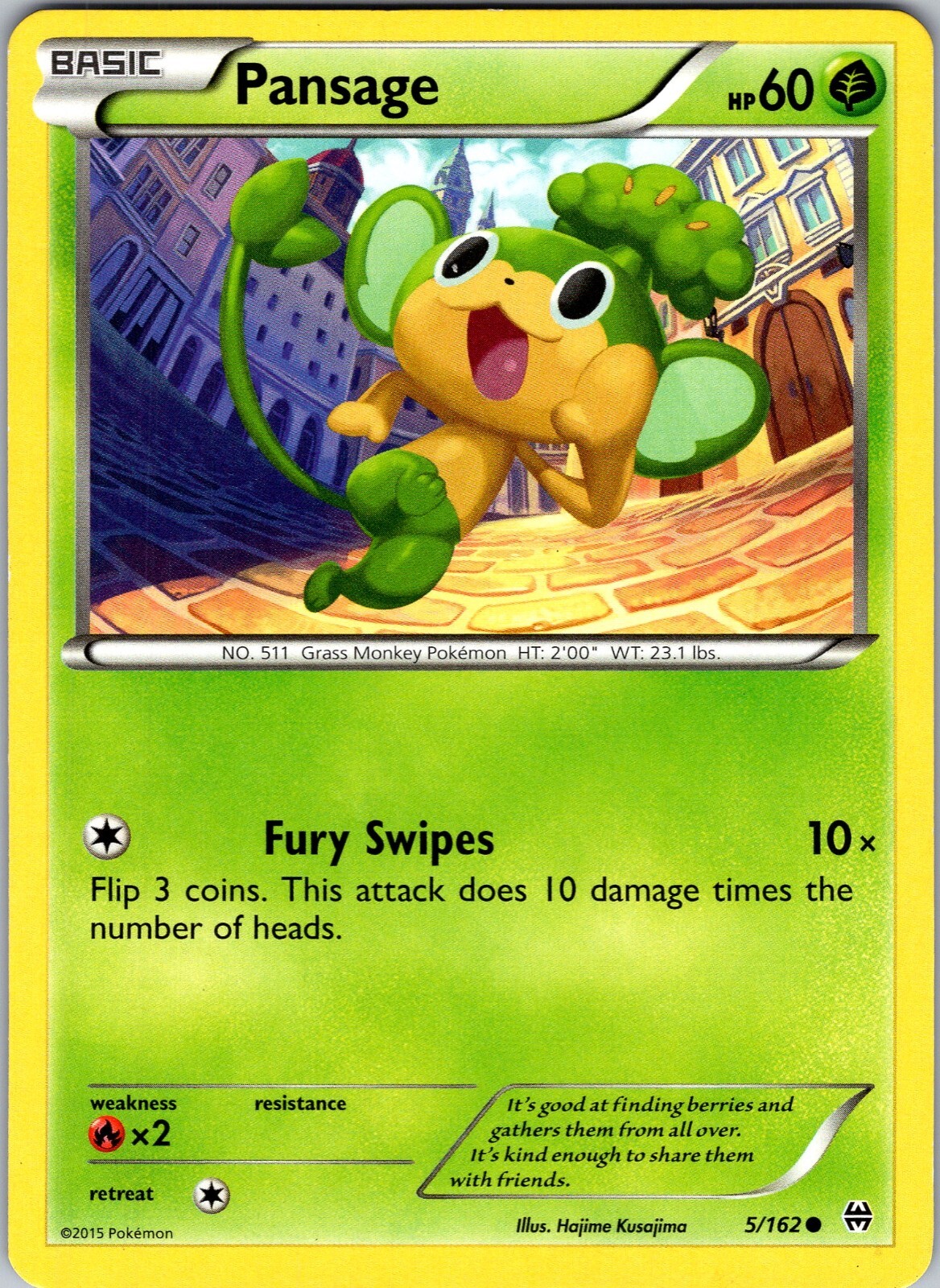 Pokemon TCG Pansage XY BREAKthrough 5/162 Regular Common Card NM