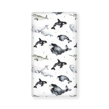 Whales Narwhal Beluga Fitted Crib Sheet Ocean Animals Baby Crib Sheet Fit Sta...