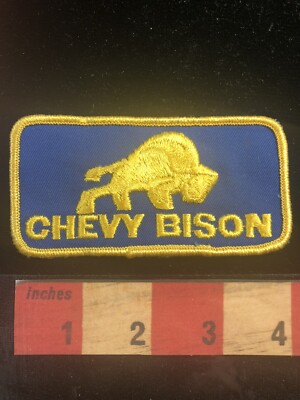 Vtg 4  GM CHEVY BISON Off-road Chevrolet Truck Embroidered Cloth Patch OOSK