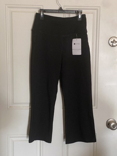 AFITNE Women's Capri Yoga Pants Bootleg Black size S
