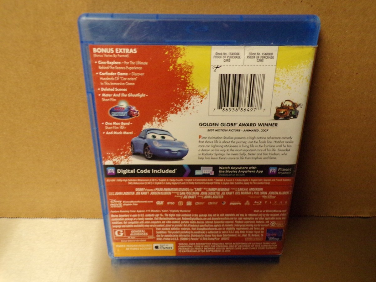 Disney Pixar CARS (Blu-Ray, DVD & Digital Code?) Multi