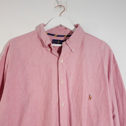 Ralph Lauren Shirt Men 2XL Tall XXL Red Button Down Custom Fit Tall Dress Light - Picture 2 of 12