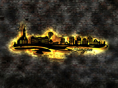 LED wall art city singing wall decal skyline wall sticker sticker book AK