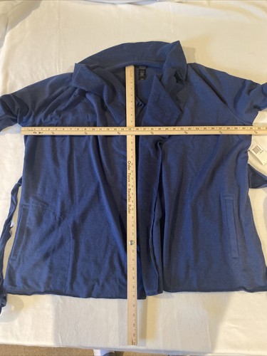DKNY Active offene Baumwoll/Elasthan Jacke mit Gürtel, dunkelblau, Übergröße 26/28, Neu mit Etikett - Bild 8 von 10