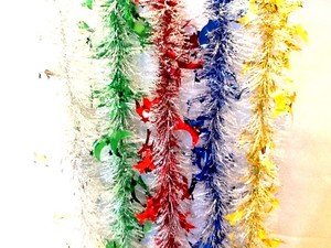 4 X 2m Luxury Quality Christmas Tinsel Garlands Moon Stars