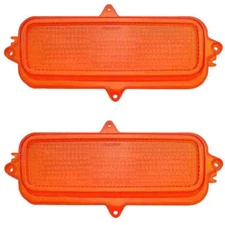 1960~1966 Chevy Pickup Truck Parking Turn Lamp Light Lens Amber Pair Dynacorn