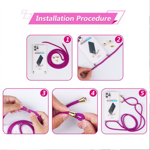 For iPhone 14 13 12 Pro Max 11 XS XR 8+ Glitter Lanyard Silicone Soft Case Cover - Photo 6 sur 18