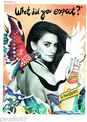 REKLAME WERBUNG 1016 2015 Schweppes Zitrus Soda mit Penelope Cruz