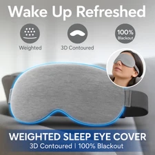Weighted Sleep Eye Mask 3D Contoured Blackout for Lash Extensions Travel Gray