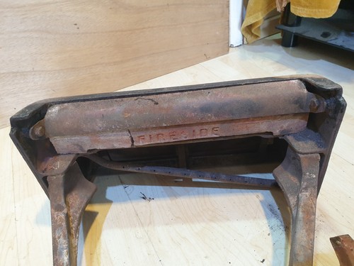 Antique Solid Bar Cast Iron Fire Coal Grate Fret Basket Pan Inglenook Fireplace - Picture 12 of 20