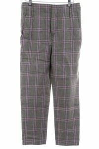 ZARA Pantalon en jersey kaki-violet foncé motif à carreaux style rétro  Dames | eBay
