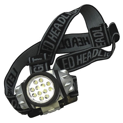 TITAN 12 LED ADJUSTABLE PIVOTING HEAD LIGHT LAMP HEADLAMP CAMPING HIKING CAVING