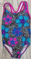 Speedo Youth Girl s Sz 4 One Piece Swimsuit Cheetah Animal Print Razor Back NWT