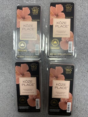 4 Pack Koze Place Passion Fruit & Hibiscus Scented Wax Rounds - 8 Count Each