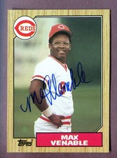 1987 Topps #226 Max Venable Autographed Signed AUTO Cincinnati Reds