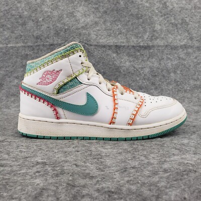 jordan air 1 mid trainers with stitch swoosh in multi