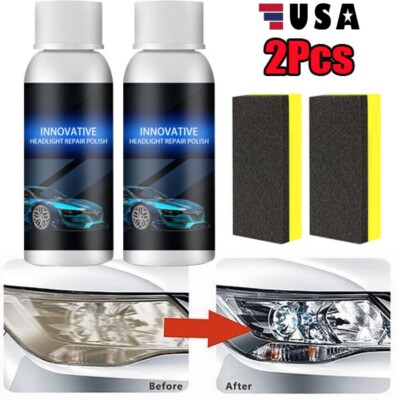 2× Innovative Car Headlights Polish Repair Fluid Liquid Scratch Lamp Renovation