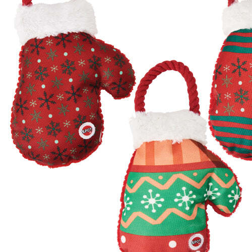 SPOT Holiday Snowflake Mitten Pet Toy, Assorted - Bild 3 von 3