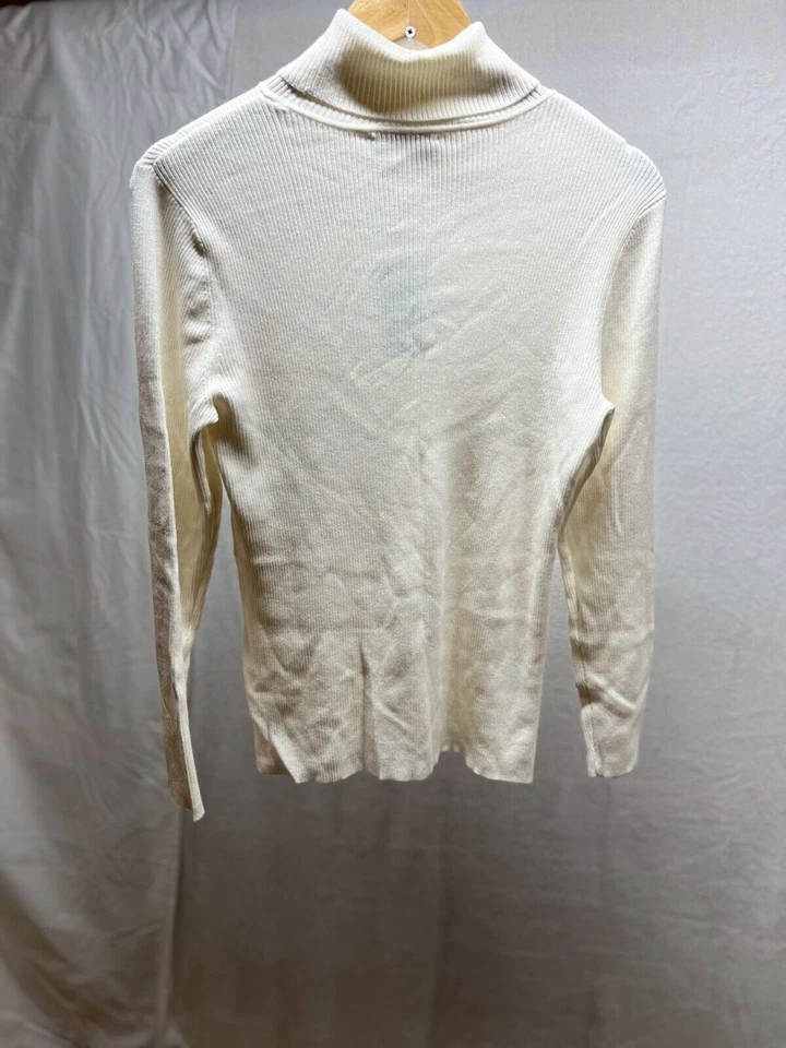 Suéter Coldwater Creek Para Mujer Talla Med-P Pequeño Crema Viscosa Manga Larga Foto 2 de 4
