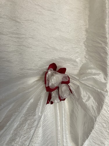 Brautkleid Hochzeitskleid Größe 38 Neuwertig mit Roten Röschen Stickerei - Bild 6 von 17