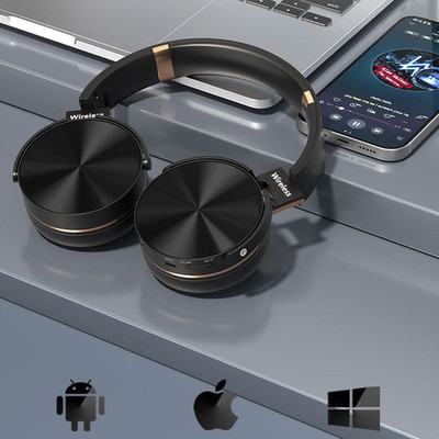 Bluetooth 5.0 Kopfhörer Over Ear Kabellos Kopfhörer HiFi Stereo Wireless Headset