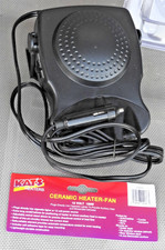 KAT'S CERAMIC HEATER FAN 12 Volt 150 Watt with Cigarette Lighter Adaptor Plug