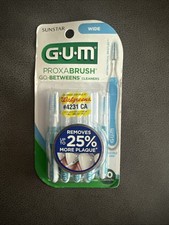 GUM 3614FC Proxabrush Go-betweens Interdental Brushes - Wide, Pack of 10