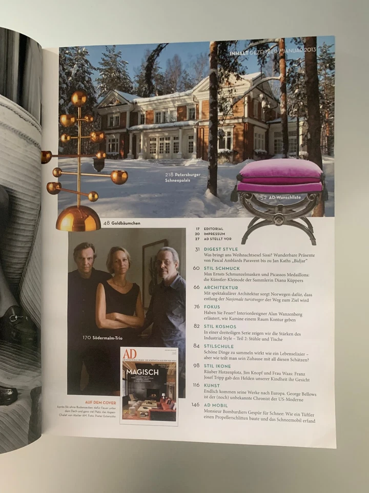 AD Architectural Digest. Zeitschrift die schönsten Häuser der Welt Dez/Jan.2013 - Bild 2 von 3