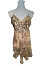 Vintage Secret Treasures Chemise Gown Leopard Paisley Print Nightgown LARGE