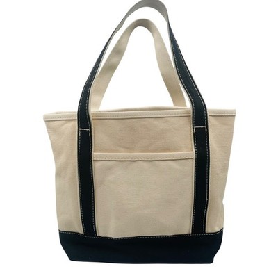 NWOT Restoration Hardware Canvas Tote Bag Cream Black Coastal Nautical Utility