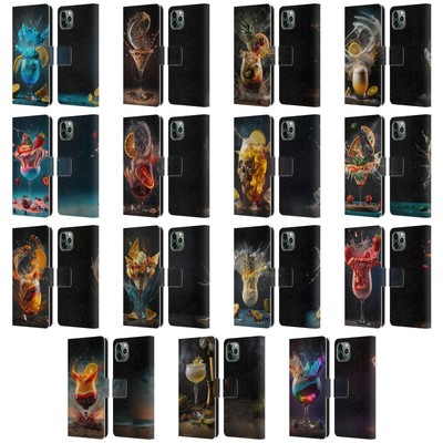 OFFICIAL SPACESCAPES COCKTAILS LEATHER BOOK WALLET CASE FOR APPLE iPHONE PHONES