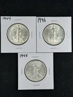 🔥Walking Liberty Half Dollar 50c 1944 1945 1946 Set of 3 BU 90% Silver LOT Mint