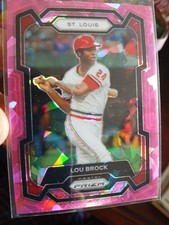 Lou Brock HOF Pink Cracked Ice Refractor Prizm 2024