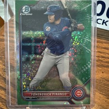 2022 Bowman Yohendrick Pinango BCP-95 Green Speckle Refractor Cubs #/99