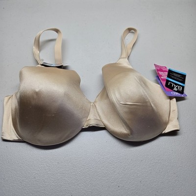 Bali Women Bra 36D Beige T Shirt Underwired Satin Strap Adjustable NWT