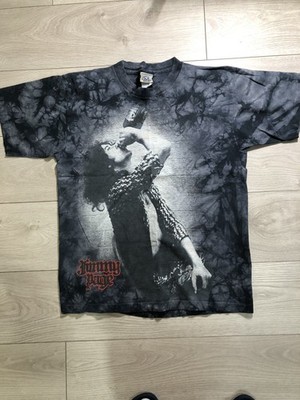 Vintage Liquid Blue MENS M Jimmy Page All Over Print AOP TShirt Single Stitch
