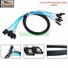 1M 6 Pack SATA Male to Female Extension Cable 6Gbps SATA3.0 Server PC SSD Wire
