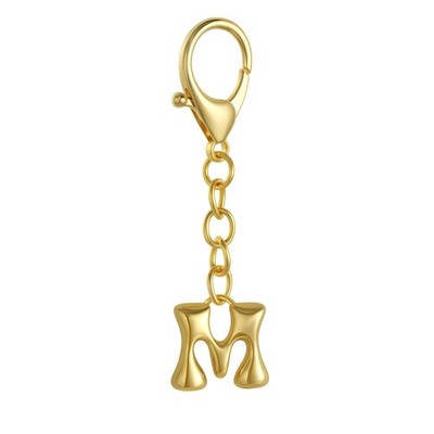 Bubble Gold Letter Bag Charms for Women, Cute Initial Keychain for Handbags, ...