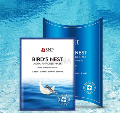 SNP Bird's Nest, Aqua Ampoule Beauty Mask , 10 Sheet Masks, 0.84 fl oz (25 ml)