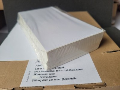 1000 Stück Versandetikett 105 x 210 mm, Einzelblatt Bogen wie  DHL 910-300-710