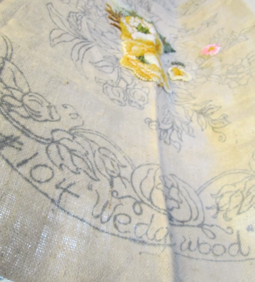 Pearl McGown Original Rug Hooking Burlap 34X 42  #104 Wedgewood Vintage 50s - Image 3 of 4