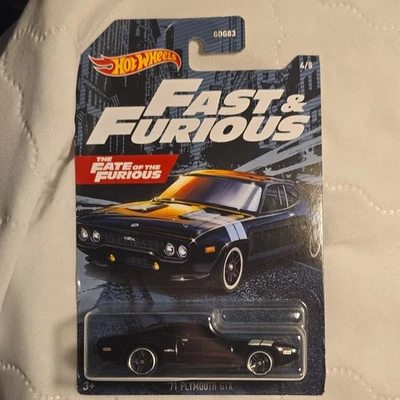 Hot Wheels Fast & Furious '71 Plymouth GTX Black Diecast Touring Car GDG83 - Image 1 of 4