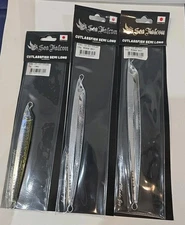 (LOT OF 3) SEA FALCON CUTLASSFISH SEMI LONG CAMAS  & MIRROR CHROME 5"-7.5" 