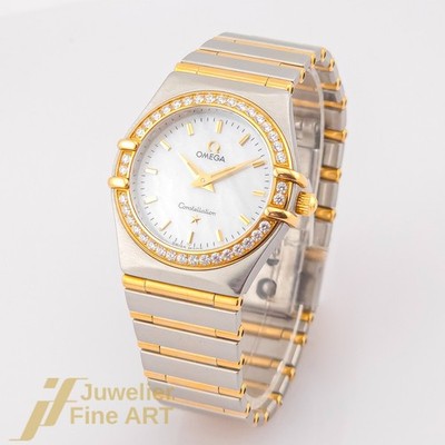 OMEGA Constellation Ref. 12777000 Edelstahl/Gold/Diamanten Quarz - Box+Papiere