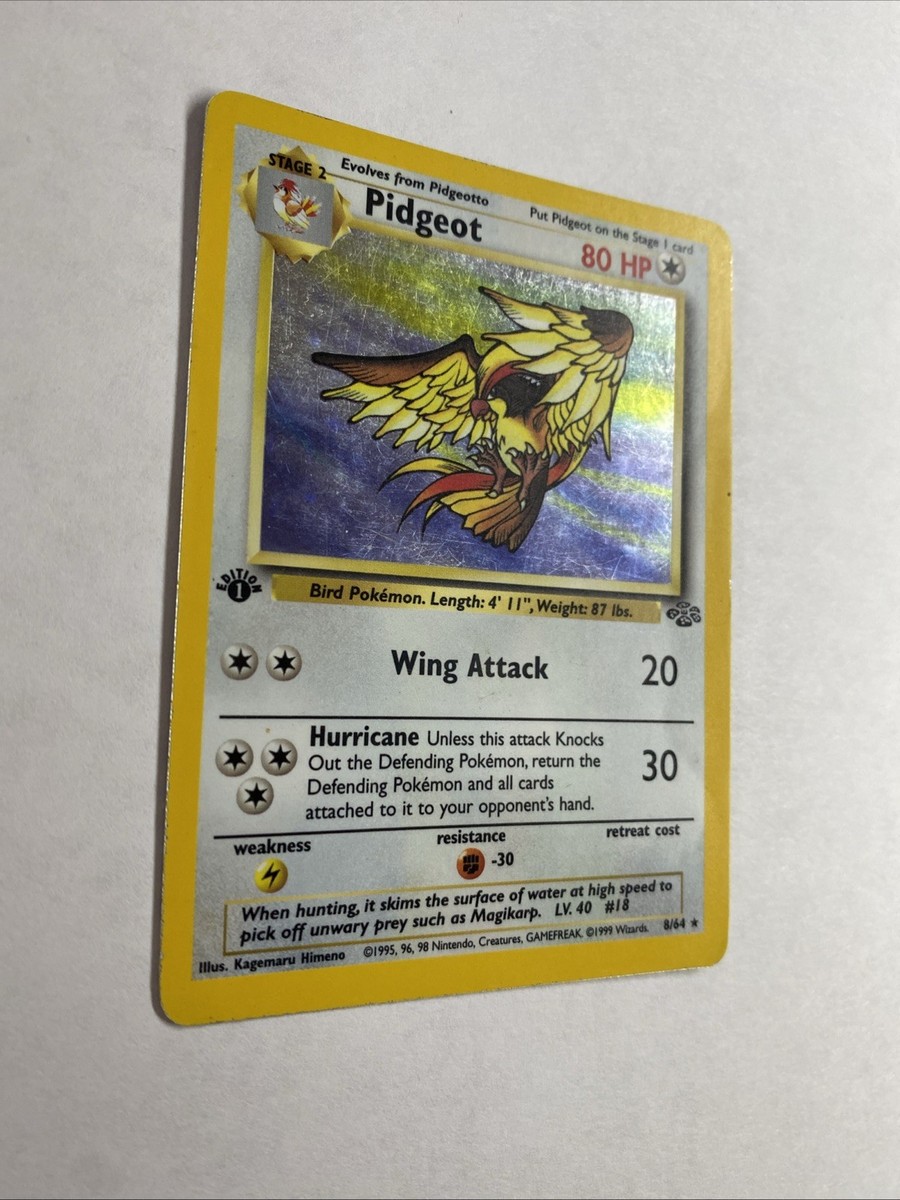 Pokémon TCG Pidgeot Jungle 8/64 Holo Unlimited Holo Rare 1st