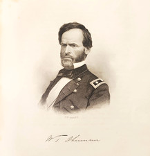 1866 Stahlstich: Union General Sherman